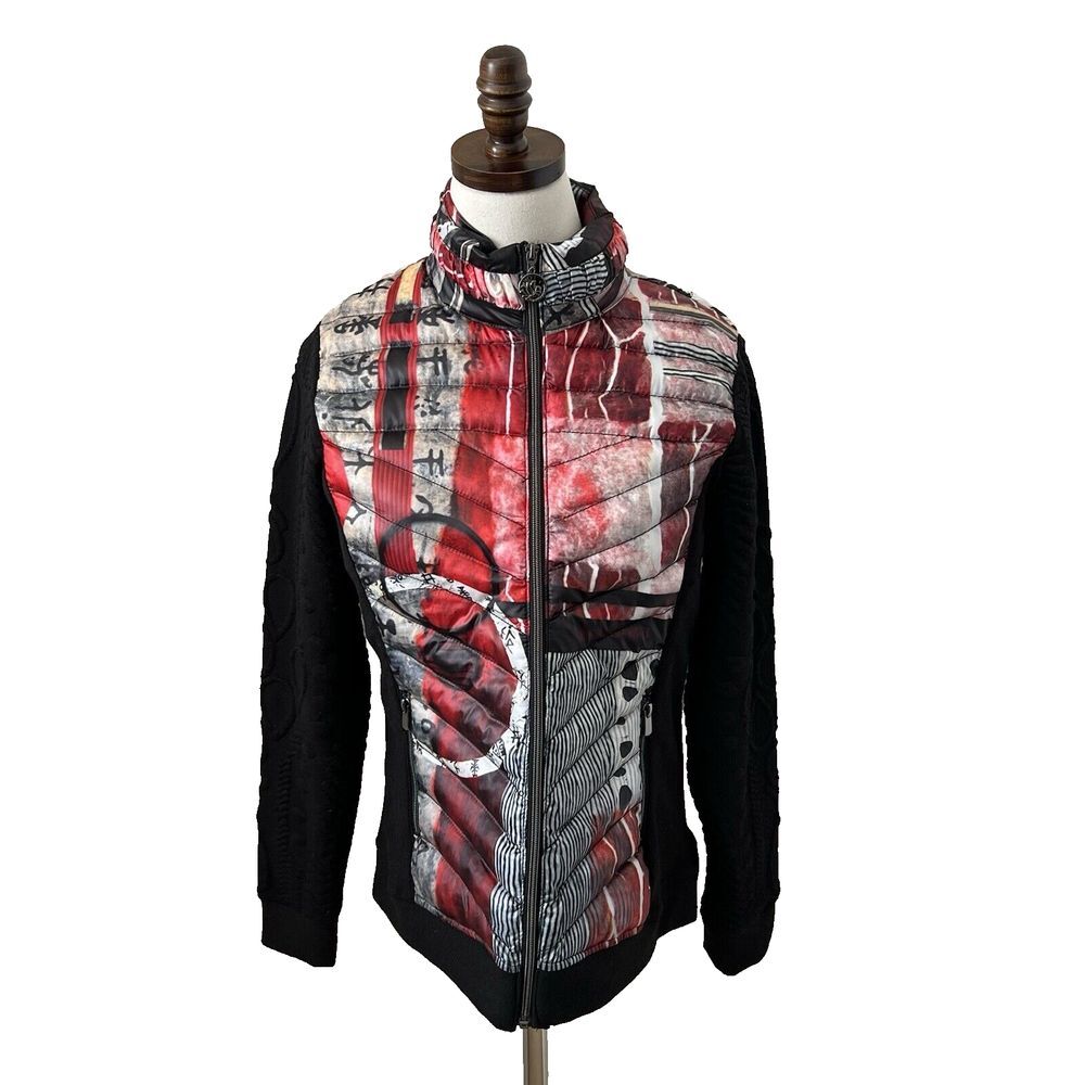 Simply Art Dolcezza Jacket Women Sz M Multicolour Full Zip Quilted Puffer‎